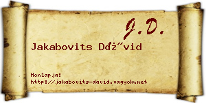 Jakabovits Dávid névjegykártya