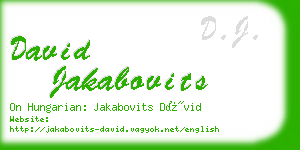 david jakabovits business card